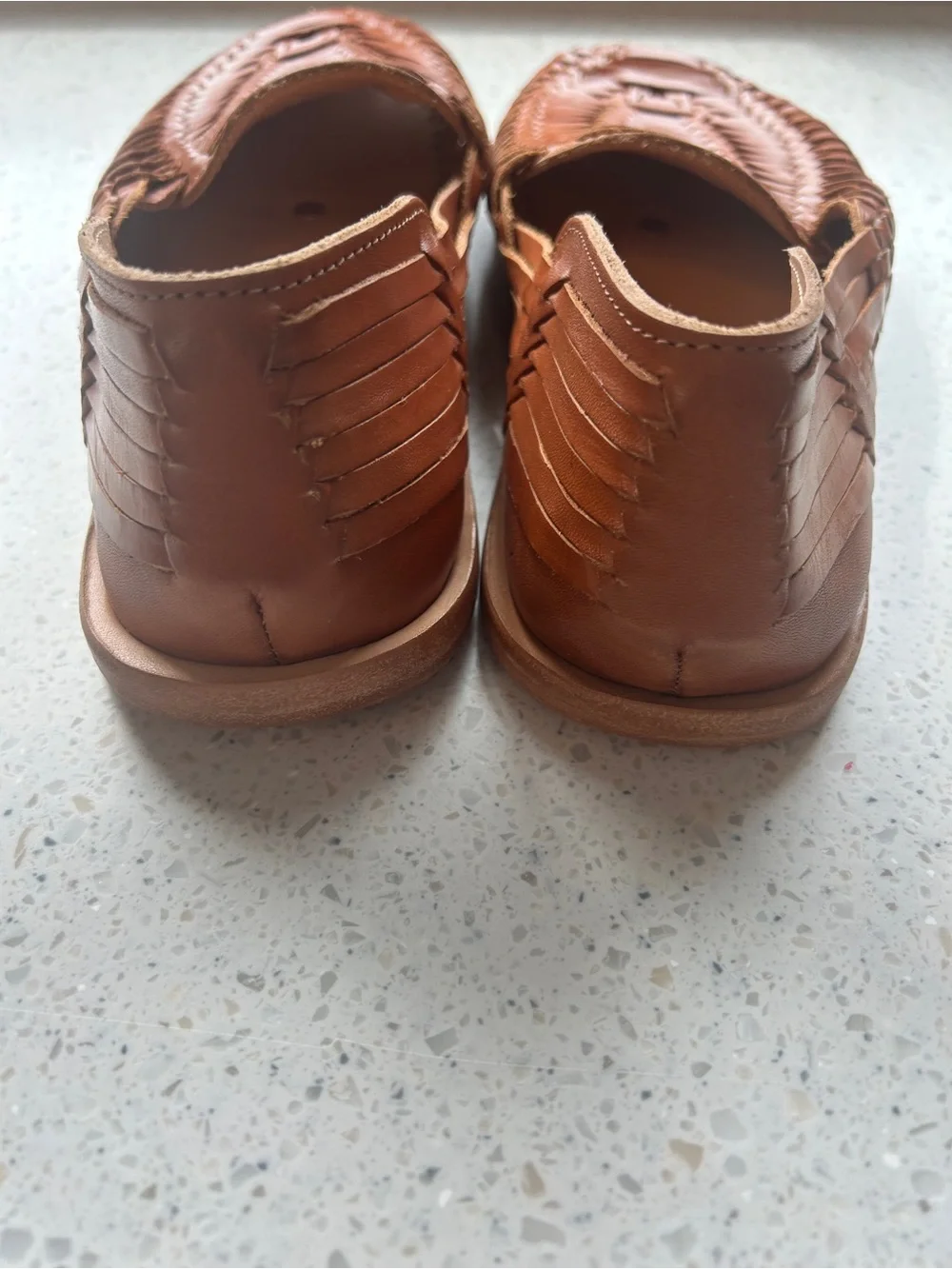 Mexican Huarache Sandals Size 40 Brown Woven Genuine Leather Handmade